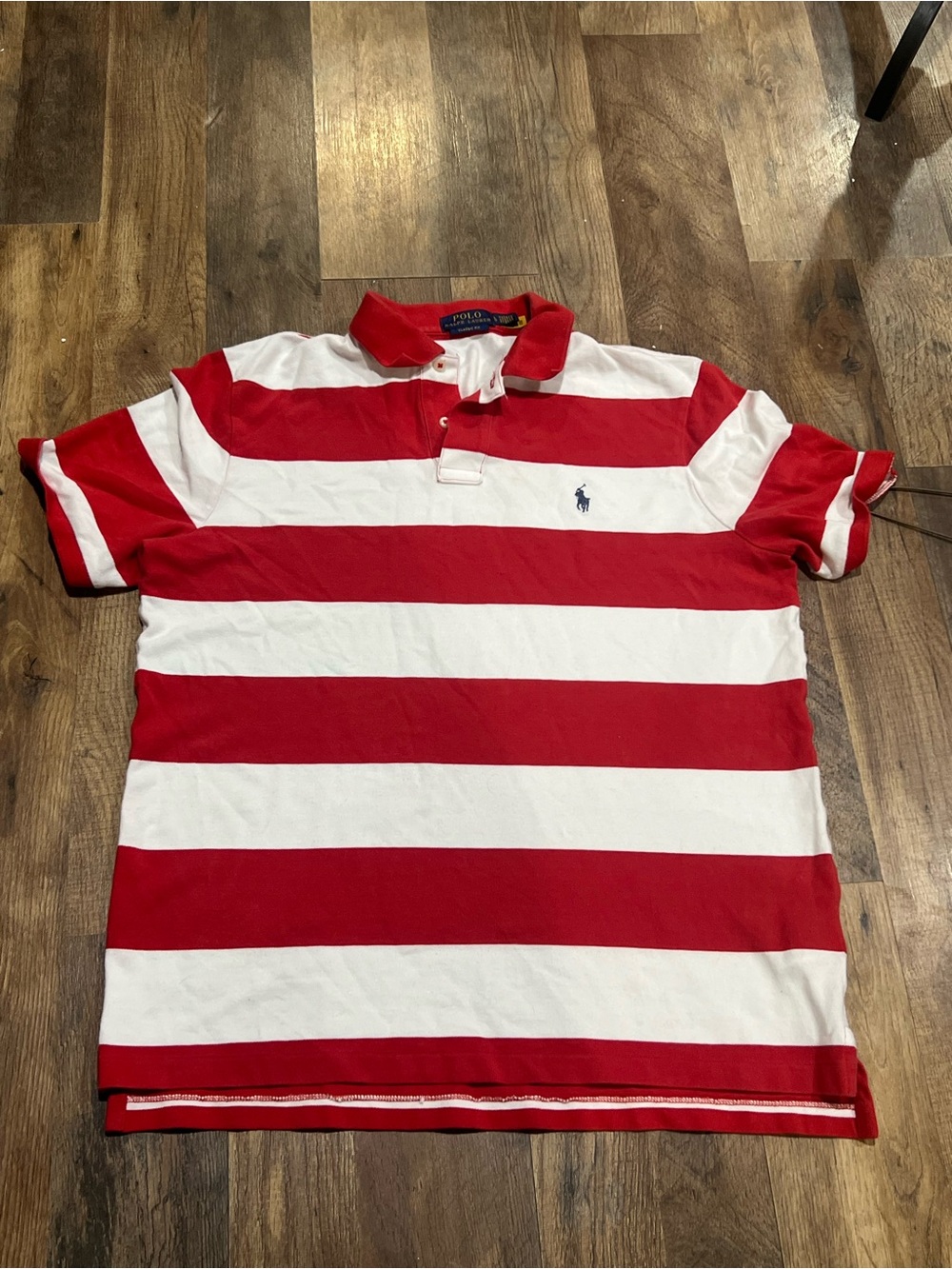 Ralph Lauren Red & White Striped Polo Shirt